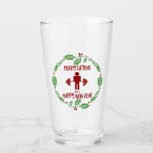 Funny Fitness Weihnachts-Weihnachtslehrer Glas (Vorderseite)