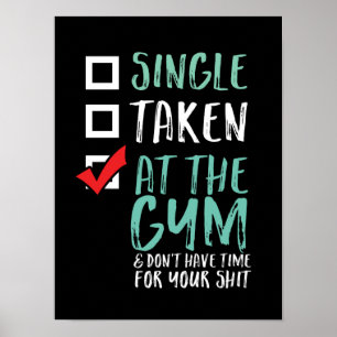 Funny Fitness Workout Single im Fitnessraum Poster