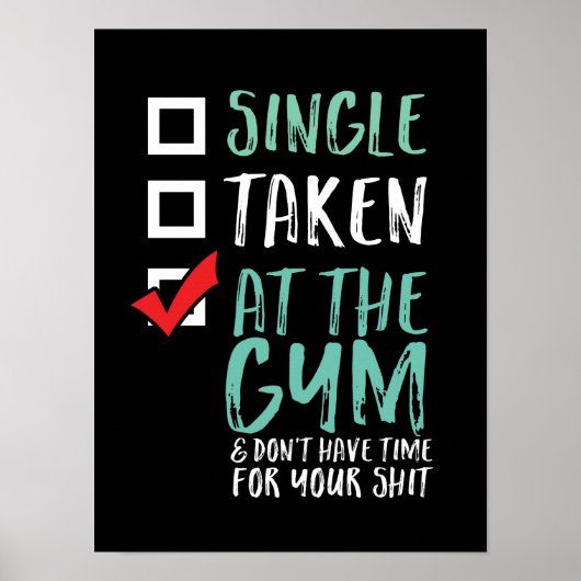 Funny Fitness Workout Single im Fitnessraum Poster (Vorne)