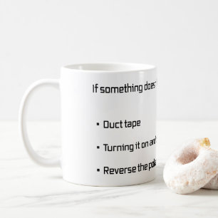 Funny Fix It duct Tape Reverse Polarity Text Kaffeetasse