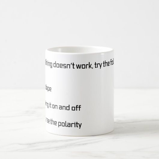 Funny Fix It duct Tape Reverse Polarity Text Kaffeetasse (Mittel)