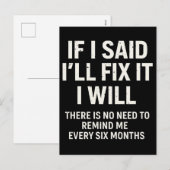 Funny Fix IT Erinnerung Zitat Feiertagspostkarte (Vorne/Hinten)