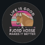 Funny Fjord Pferdegeschenk Runder Aufkleber<br><div class="desc">Ein wunderschönes Fjord Pferdedesign für Frauen,  Männer,  Jungen und Mädchen. Ein Motiv für alle,  die Pferde und insbesondere Haflinger Lieben. Das Design eignet sich als Geschenk für Pferdefreunde.</div>