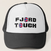 Funny "Fjord Tough" & Norwegische Flagge Truckerkappe (Vorderseite)