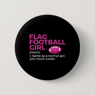 Funny Flag Football Girl Definition Button