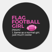 Funny Flag Football Girl Definition Runder Aufkleber (Vorderseite)