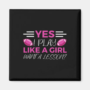 Funny Flag Football Girl Magnet