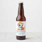 Funny Flaming Baby Dragon Home Brew Beer Bierflaschenetikett (Vorderseite)
