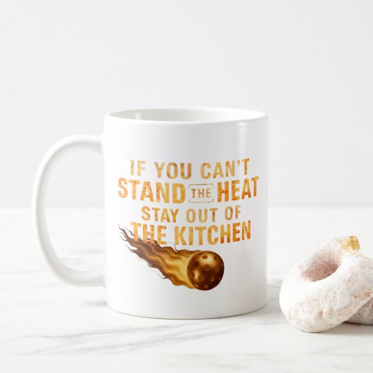 Funny Flaming Pickleball Kitchen Graphic Dink Life Kaffeetasse (Mit Donut)