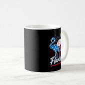 Funny Flamingo 4. Juli Patriotische amerikanische  Kaffeetasse (VorderseiteRechts)