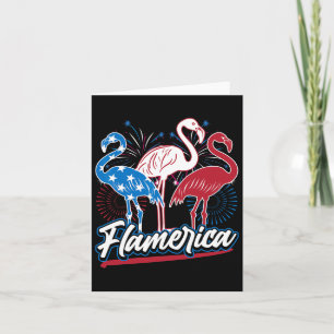 Funny Flamingo 4. Juli Patriotische amerikanische Karte
