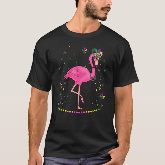 Funny Flamingo Animal Lover Cute Mardi Gras Carniv T-Shirt (Vorderseite)