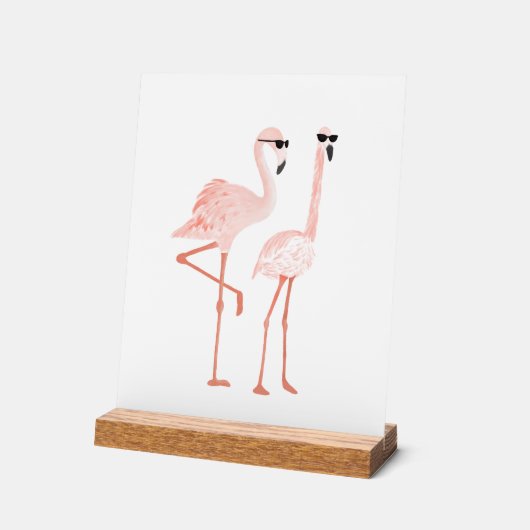 Funny Flamingo Art Acrylschild (Winkel)