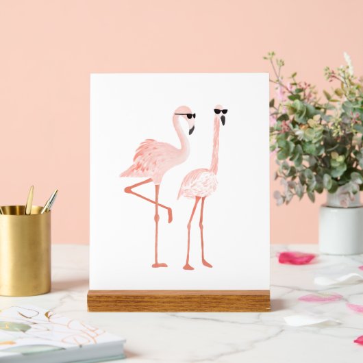 Funny Flamingo Art Acrylschild (Hochzeit)