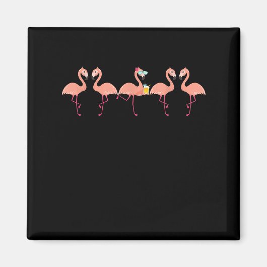 Funny Flamingo Bachelor Party Cocktail Lover Magnet (Vorne)