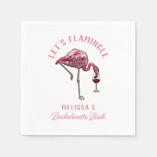Funny Flamingo Bachelorette Weekend Party Paper Serviette