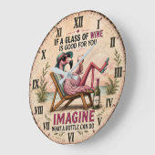 Funny Flamingo Beach Große Wanduhr (Winkel)