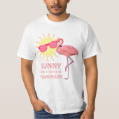 Funny Flamingo Beach Wettervorhersage T-Shirt (Vorderseite)