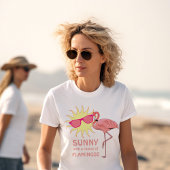 Funny Flamingo Beach Wettervorhersage T-Shirt