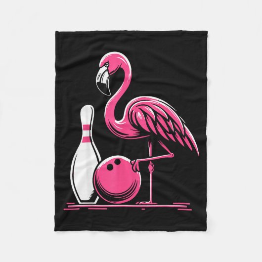 Funny Flamingo Bowling N Bowl Bowler Fleecedecke (Vorderseite)
