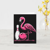 Funny Flamingo Bowling N Bowl Bowler Karte (Gelbe Blume)