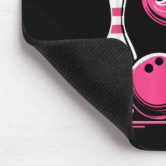 Funny Flamingo Bowling N Bowl Bowler Mousepad (Ecke)