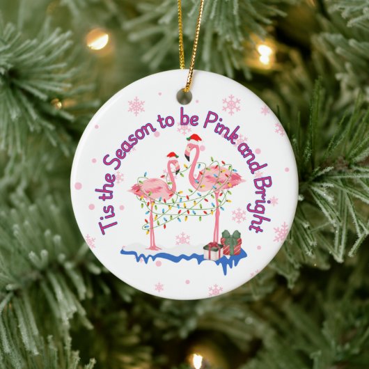 Funny Flamingo Christmas Keramik Ornament (Baum)