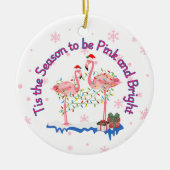 Funny Flamingo Christmas Keramik Ornament (Vorne)