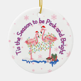 Funny Flamingo Christmas Keramik Ornament