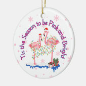 Funny Flamingo Christmas Keramik Ornament (Links)