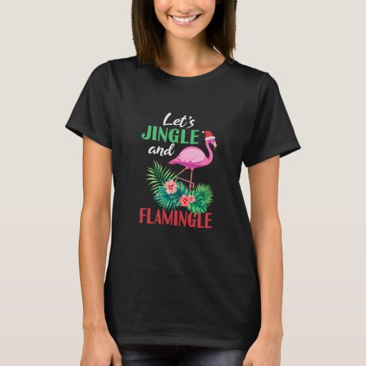 Funny Flamingo Christmas Lasse Jingle T-Shirt (Vorderseite)