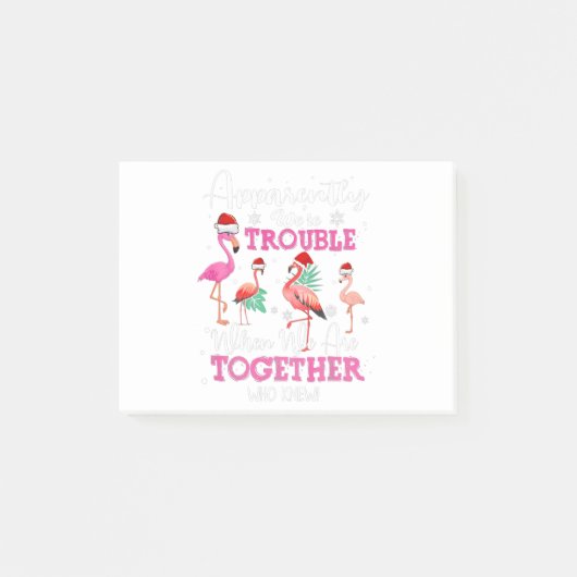 Funny Flamingo Christmas Post-it Klebezettel (Vorderseite)