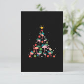 Funny Flamingo Christmas Tree Begleitkarte (Stehend Vorderseite)