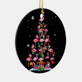 Funny Flamingo Christmas Tree Keramik Ornament (Rechts)