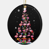 Funny Flamingo Christmas Tree Keramik Ornament (Links)