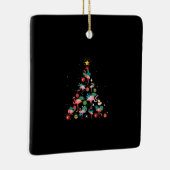 Funny Flamingo Christmas Tree Keramikornament (Rechts)