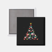 Funny Flamingo Christmas Tree Magnet (Vorderseite/Rückseite)