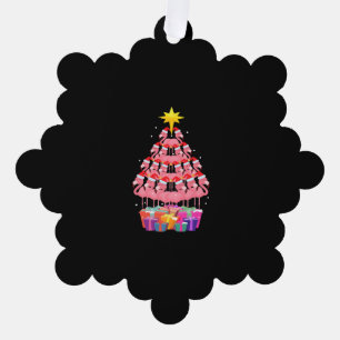 Funny Flamingo Christmas Tree Ornament Karte