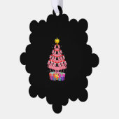 Funny Flamingo Christmas Tree Ornament Karte (Linke Ecke)