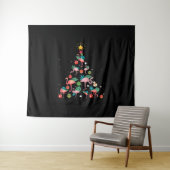 Funny Flamingo Christmas Tree Wandteppich (Beispiel (Horizontal))