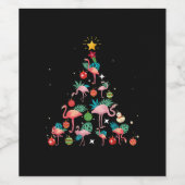 Funny Flamingo Christmas Tree Weinetikett (Einzelnes Label)