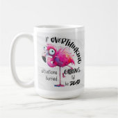 Funny Flamingo Coffee Tasse, Overthinkers Gift Kaffeetasse (Links)