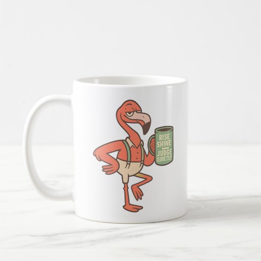 Funny Flamingo Coffee Zitat Kunst Kaffeetasse (Links)
