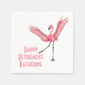 Funny Flamingo Custom Retirement Party Serviette (Vorderseite)