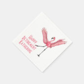 Funny Flamingo Custom Retirement Party Serviette (Ecke)