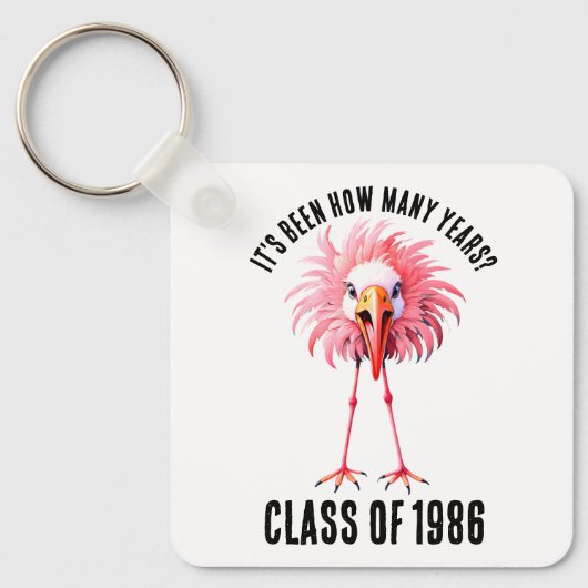 Funny Flamingo Custom School Class Wiedersehen Schlüsselanhänger (Vorderseite)