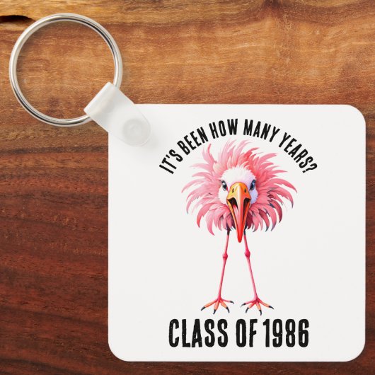 Funny Flamingo Custom School Class Wiedersehen Schlüsselanhänger (Vorderseite)