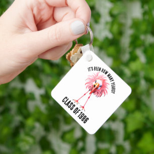 Funny Flamingo Custom School Class Wiedersehen Schlüsselanhänger