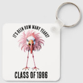 Funny Flamingo Custom School Class Wiedersehen Schlüsselanhänger (Rückseite)