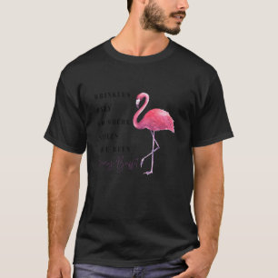 Funny Flamingo Falten nur gehen, wo Lächeln haben. T-Shirt